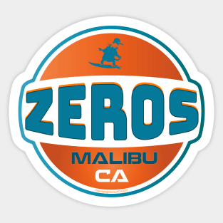 ZEROS Malibu CA: California Surf Breaks Sticker